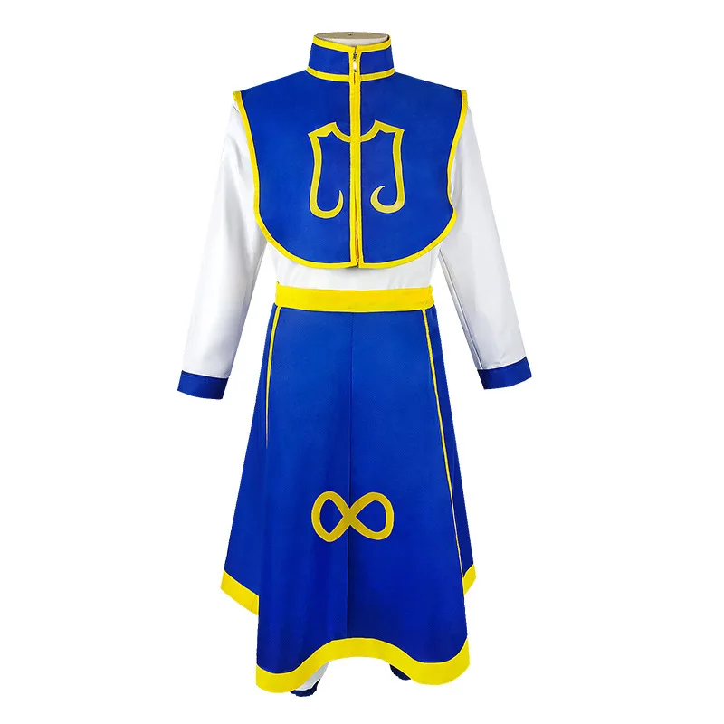 

Anime Cosplay Kurapika HUNTER×HUNTER Costume Adult Blue Vest Top Skirt Pants Halloween Carnival Party Men Women Suit