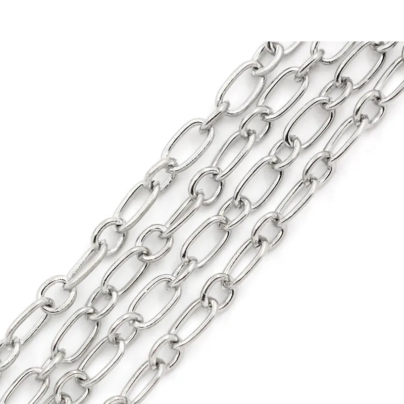 DoreenBeads сплав Серебристые цепи 7 мм x 4 (2/8 дюйма 1/8 дюйма) (1/8 2 м Новинка|silver tone|4mmtone |