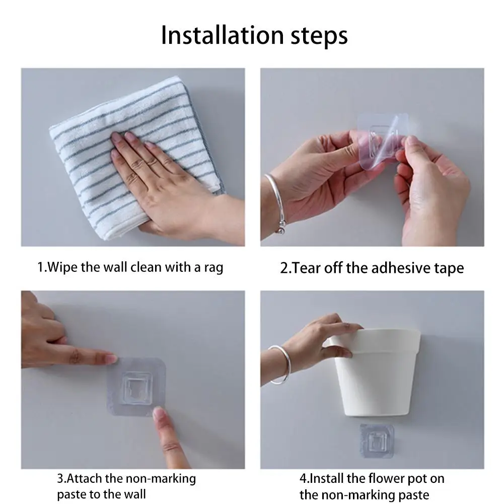 

Punch-free Plastic Flowerpot CreativeWall-mounted Wall Balcony Flowerpot PP Skin-friendly Durable Traceless installation
