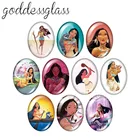 Disney принцесса Покахонтас 10 шт, смешанные цвета, 13x1 8 мм18x2 5 мм30x40 мм Овальный фото кабошоны разрисованные изделия из стекла с плоской задней частью браслетов украшения своими руками