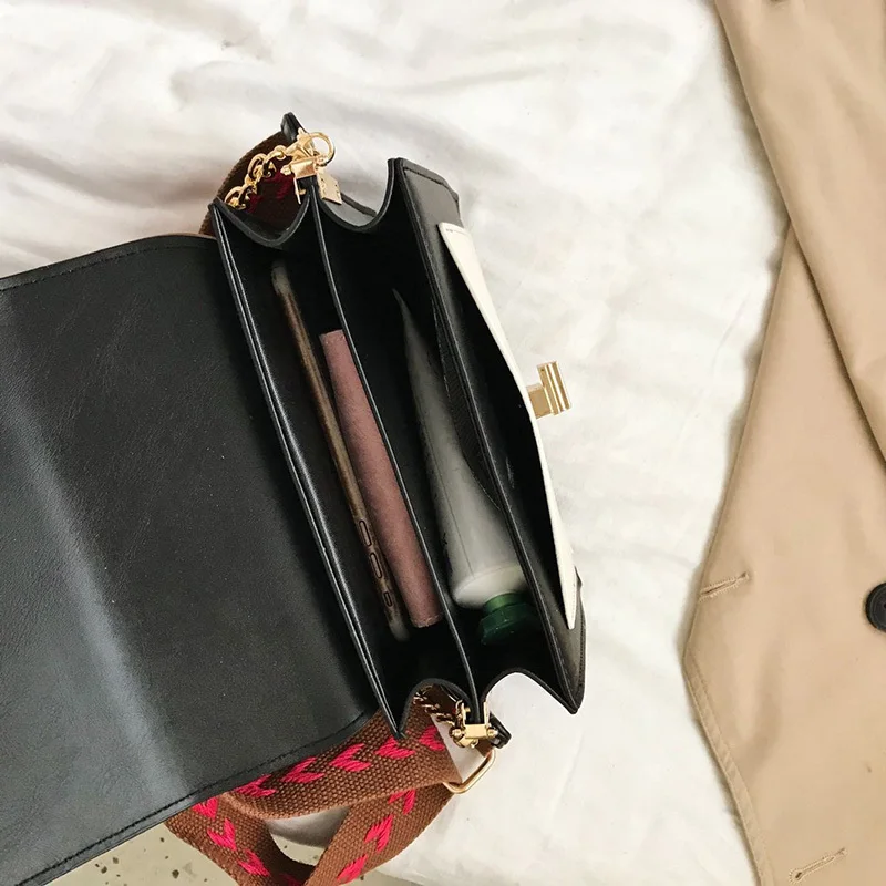 

2021 New Mini Handbags Women Fashion Ins Ultra Fire Retro Wide Shoulder Strap Messenger Bag Purse Simple Style Crossbody Bags