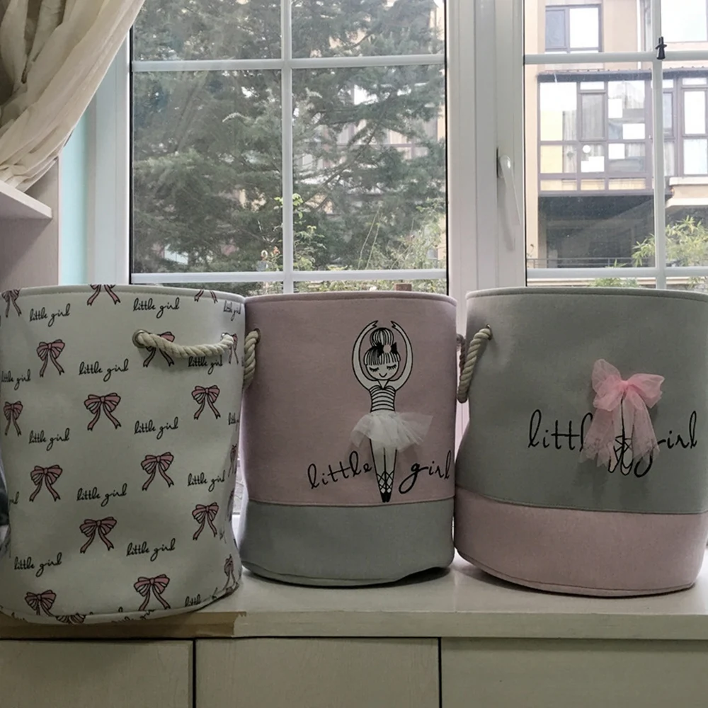 Складная корзина для грязного белья розовый балетный органайзер девочек корзины