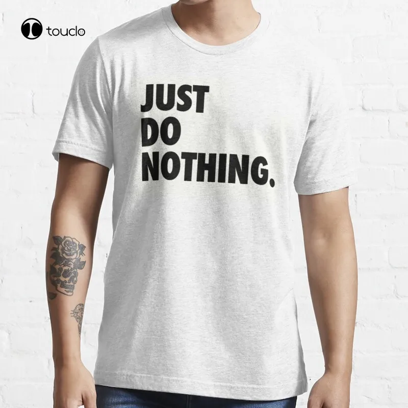 

Хлопковая футболка с карикатурой просто не делай ничего, просто не делай ничего