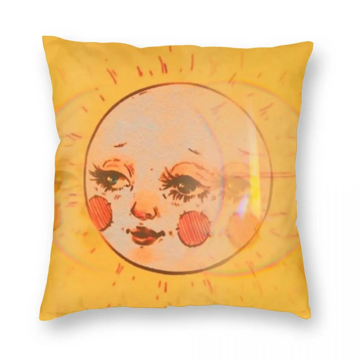 

HERE COMES THE SUN Pillowcase Polyester Linen Velvet Creative Zip Decor Throw Pillow Case Sofa Cushion Cover 45x45