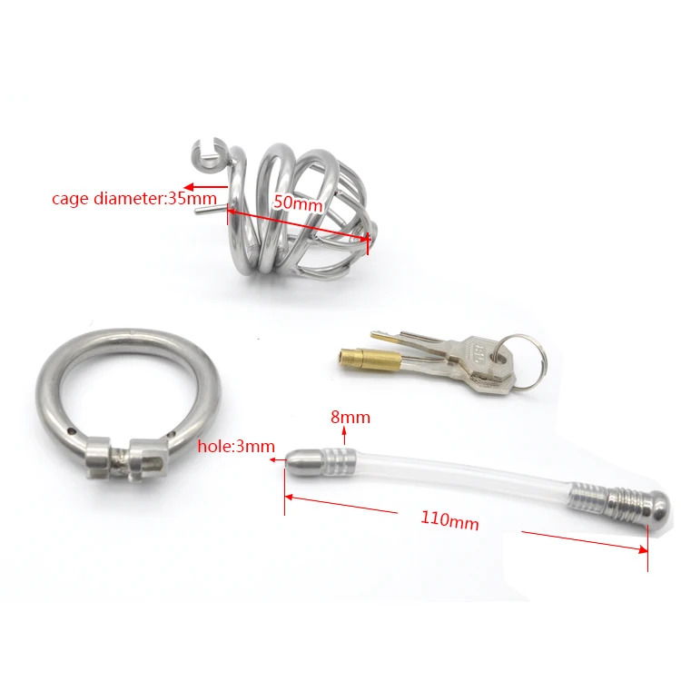 Urethral Catheter Cock Cage Male Chastity Device by Real Stainless steel chastity Belt Penis cage | Красота и здоровье