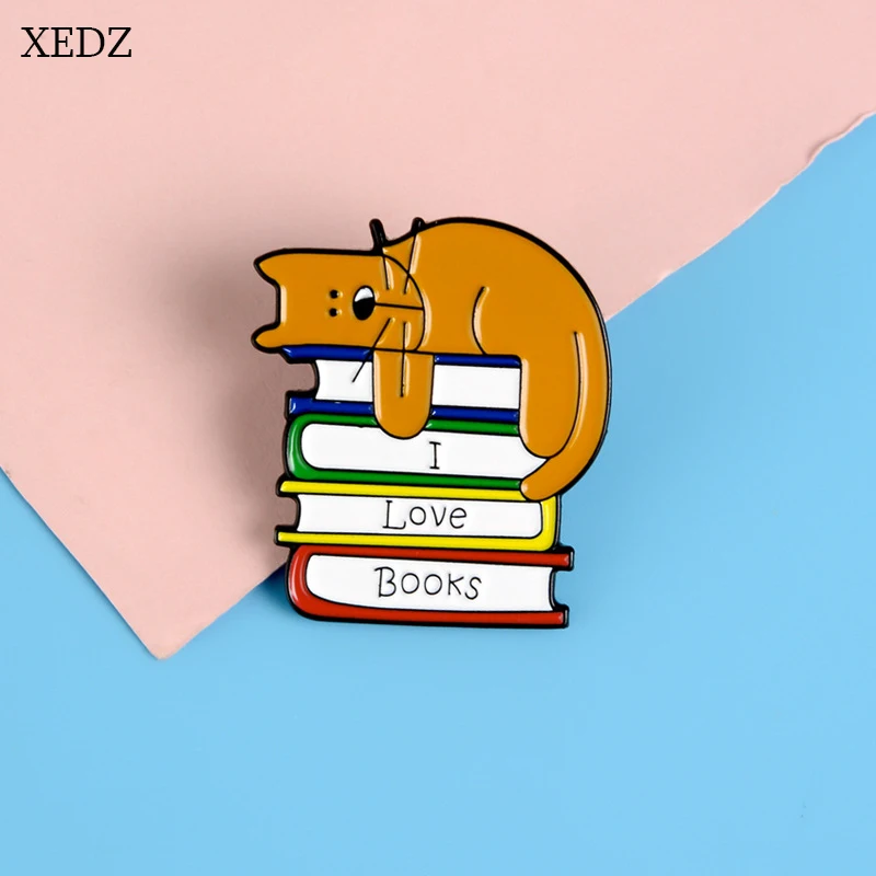 Брошь XEDZ в виде кота на корточках для книги модная индивидуальная Милая брошь
