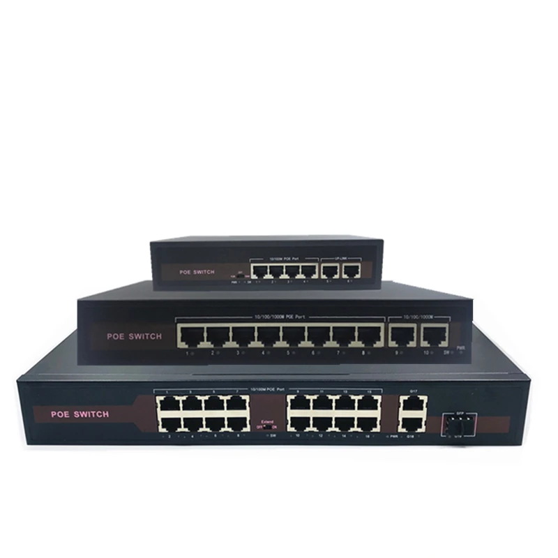 48V Ethernet коммутатор питания через с 5/8/16 системы безопасности 10/100 Мбит/с Порты и