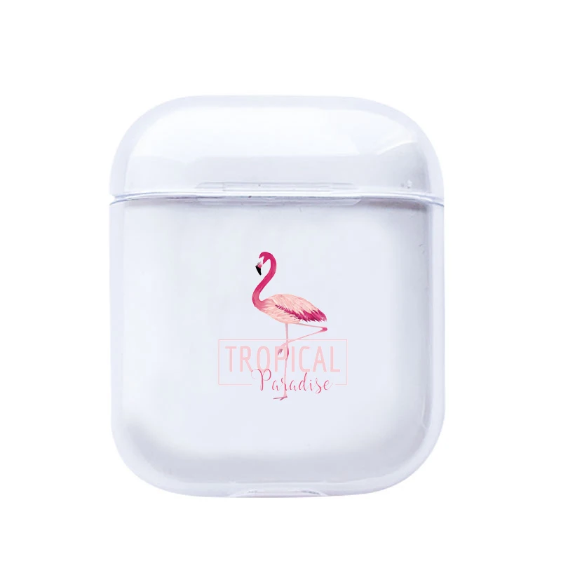 I200457 Прозрачный чехол для Apple Airpods 1/2 с милым мультяшным фламинго, прозрачный мягкий Роскошный чехол для наушников Airpods, чехол s - Цвет: I200457
