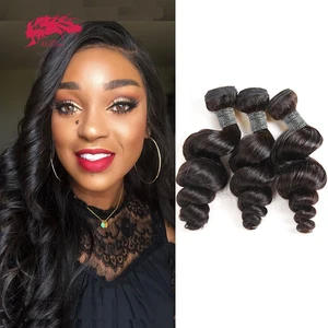 Перуанские свободные волнистые пучки волос, человеческие волосы для наращивания, 10-26 дюймов, волосы без повреждений, вьющиеся Али королевские волосы, 134 шт., натуральный черный цвет