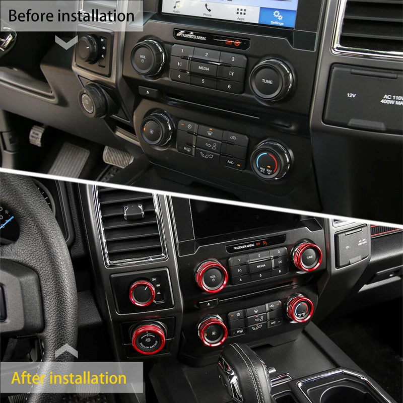 6 шт. автомобильный выключатель аудио для кондиционирования воздуха красный
