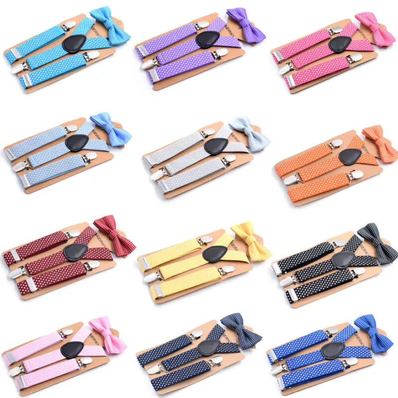 Новинка Детский комплект галстуков бабочек искусственная кожа + галстук бабочка