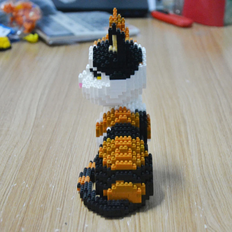 Balody 16036 животный мир персидский кот Tabby котенок сидеть модель питомца DIY Мини