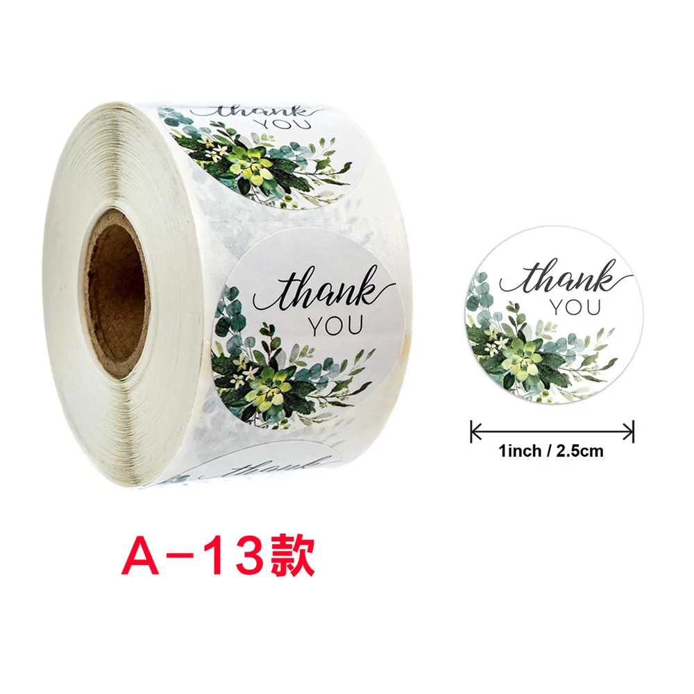

500pcs Stickers Roll Gift Scrapbooking Sealing Stickers Thank You Letter Design Birthday Wedding Present Labels Decor