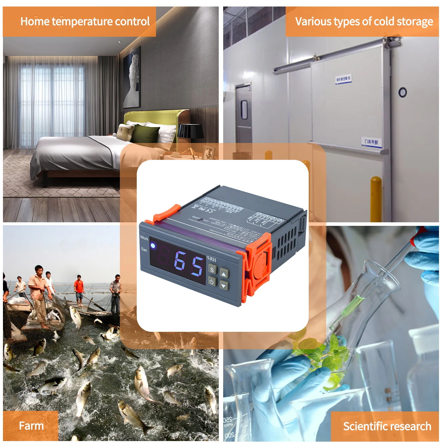 

Digital Thermostat Digital Humidity Controller High Accuracy Capacitive Humidity Controller Humidity Regulator Hygrostat