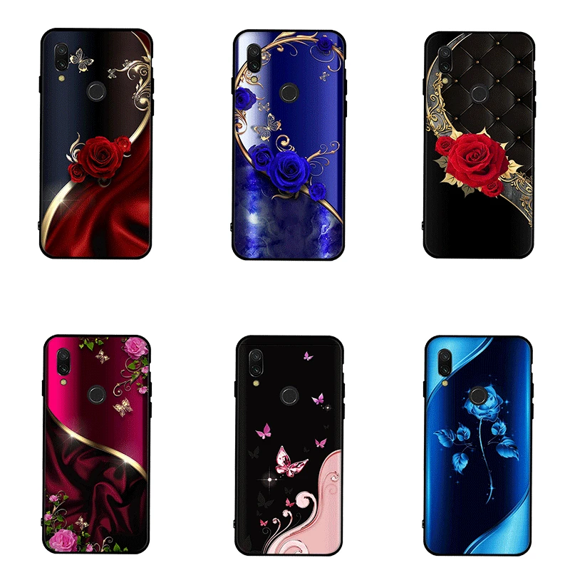 Розовый Золотой красивый цветочный Новый чехол силиконовый для телефона Xiaomi Redmi 9