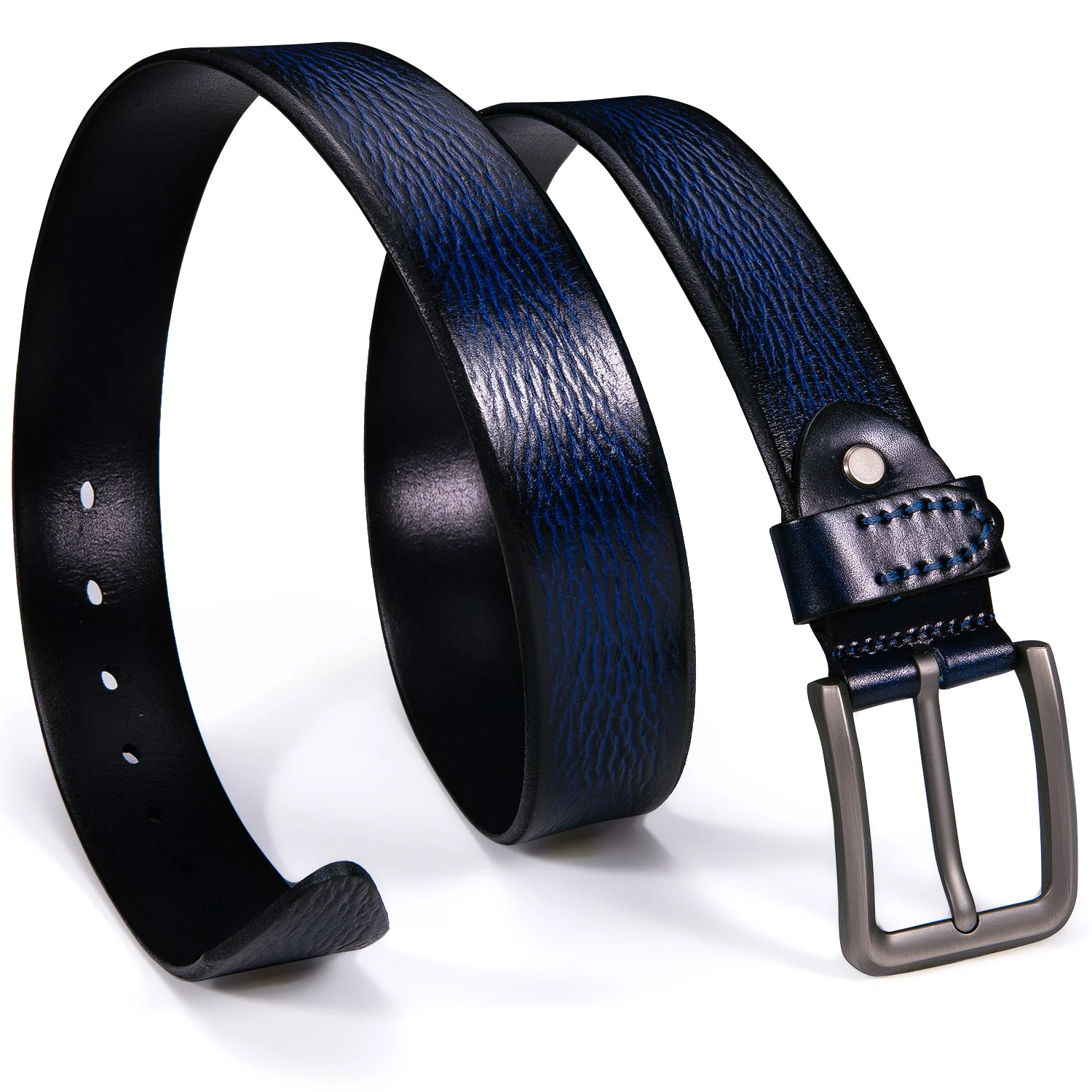 Barry. Wang мужской ремень с пряжкой из воловьей кожи в стиле ретро черный коричневый