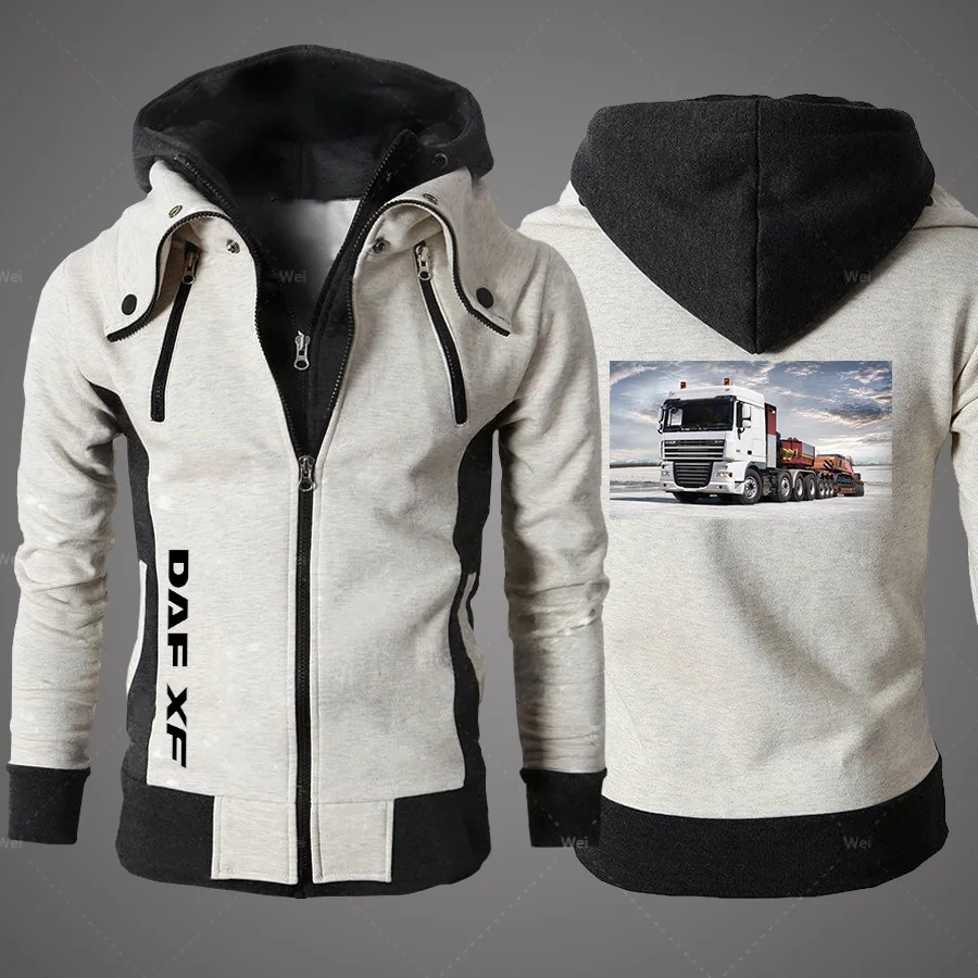 

2021 New DAF Men's Clothing Outdoor Sweatshirts Casual Patchwork Male Jackets Fleece Hoodies Quality SportWear Harajuku Outwear