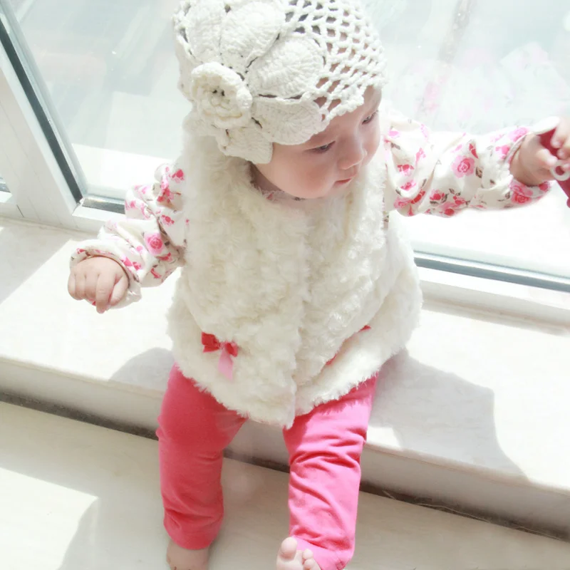 Fashion Baby Girl Clothing Set Baby Girls Clothes 3pcs Suit Infant Newborn Long Sleeves Cotton sets(Shirts+pants+vest)