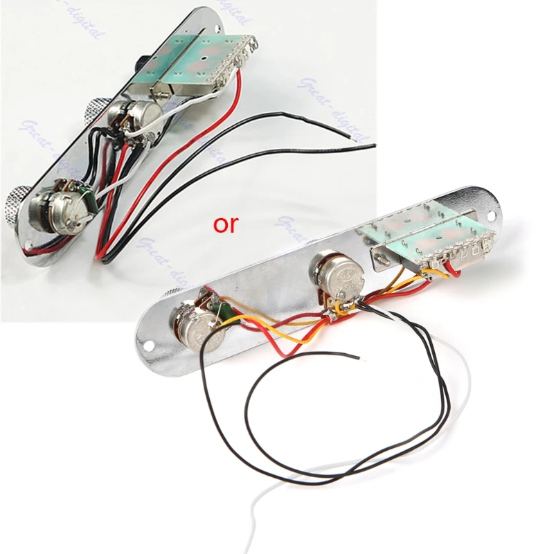 

Chrome Speed Knob Volume Tone Control Plate 3Way Switch Prewired for Tele Guitar