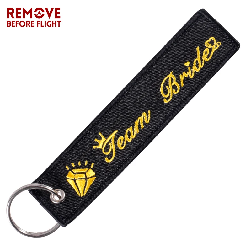 Модный вышитый брелок для ключей женский черный розовый фиолетовый Команда