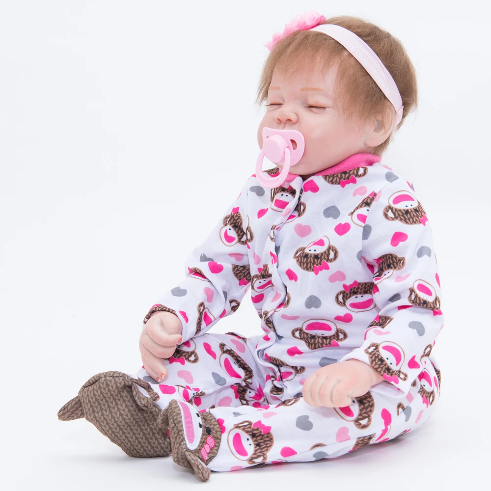 Кукла Bebe Baby Reborn 22 дюйма 55 см Силиконовая виниловая кукла очаровательные