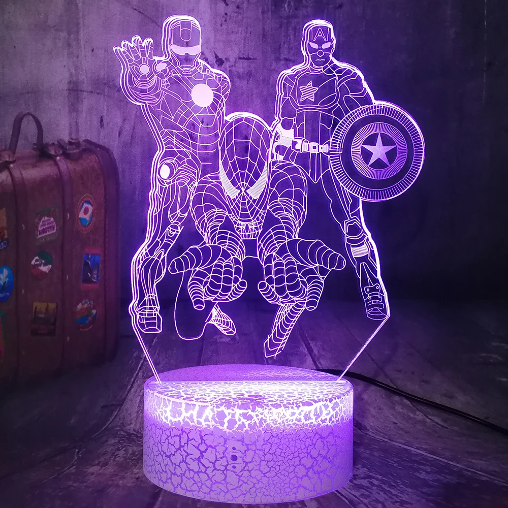 Мстители комиксы Marvel Железный человек Человек паук Капитан Америка 3D