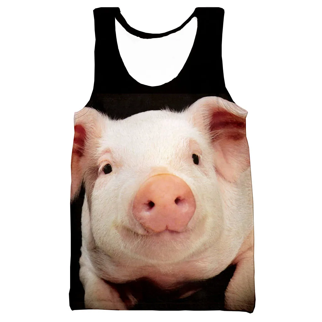 Жилет мужской/женский с 3D-принтом в виде свиньи Модный повседневный стильный топ