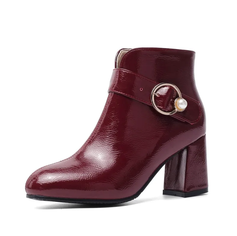 Женские ботильоны с круглым носком однотонные ботинки больших размеров 9 10 11 15