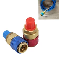 1 set freon r134a h l auto quick coupler connector brass adapters air conditioning refrigerant adjustable ac manifold gauge