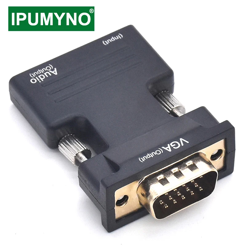 

HDMI-Compatible To VGA Adapter HD TV PC Aux Jack 3.5 Video Audio Converter Mini Projector Television Monitor Projetor Connector