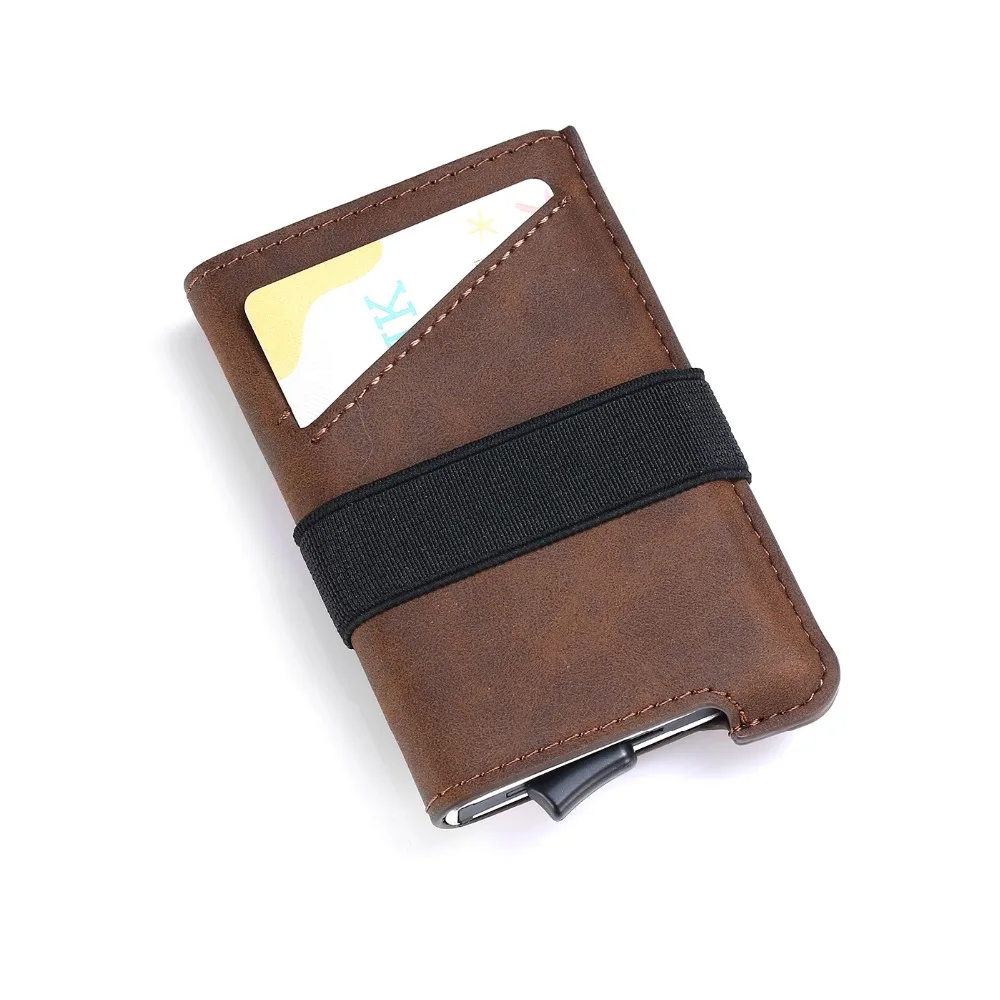 Rfid мужской держатель для карт, мужской кошелек, Ретро стиль, короткий кошелек,, тонкие кожаные кошельки, мини тонкий держатель для карт, кошелек для мужчин и женщин