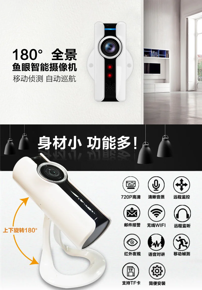 

2MP 1080P 185 Degree Fish Eye Lens Panoramic View IP Camera