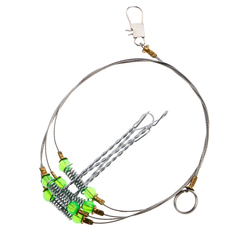 

Anti-Winding Swivel String Sea Fishing Hook Steel Rigs Wire Leader Fish Hooks R66E