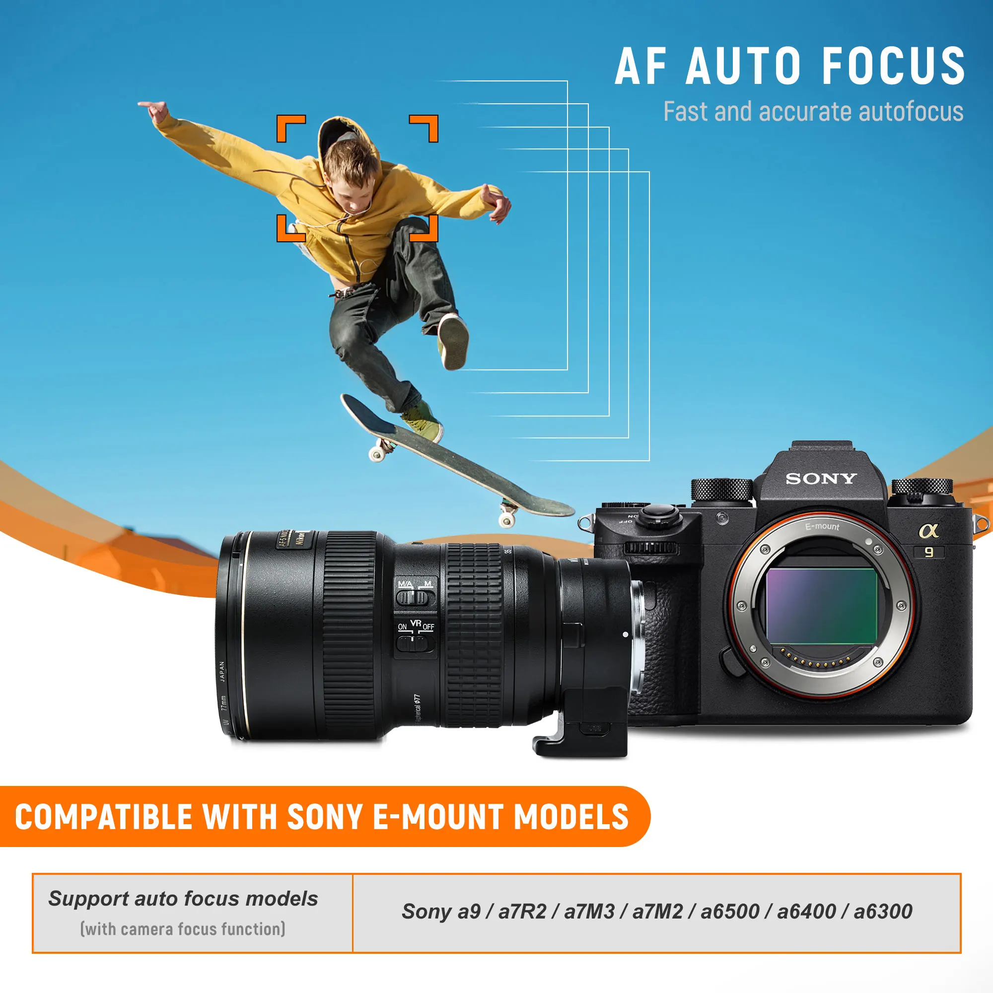VILTROX NF E1 адаптер с автофокусом для объектива диафрагма Управление Nikon F объектив