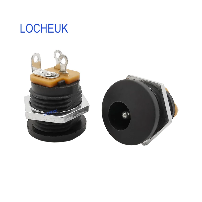 5,5x2,1 мм 12V 3A DC022 Пластик мужской Вилки муфтовый стыковочный переводник Панель крепление Jack 5,5*2,1 мм DC Мощность разъемы электротехническое оборудование