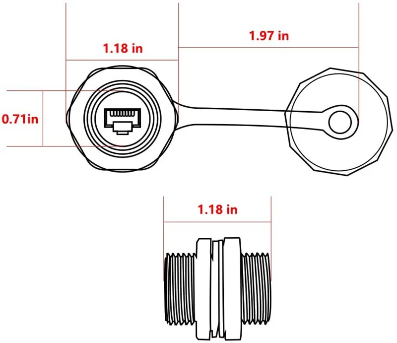 Защитная промышленная панель CAT 6 RJ45 двойная передача через соединитель с