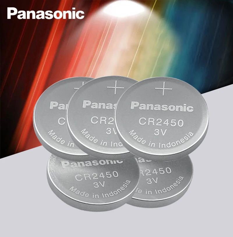 5PC New Original Panasonic CR2450 CR 2450 3V Lithium Button 