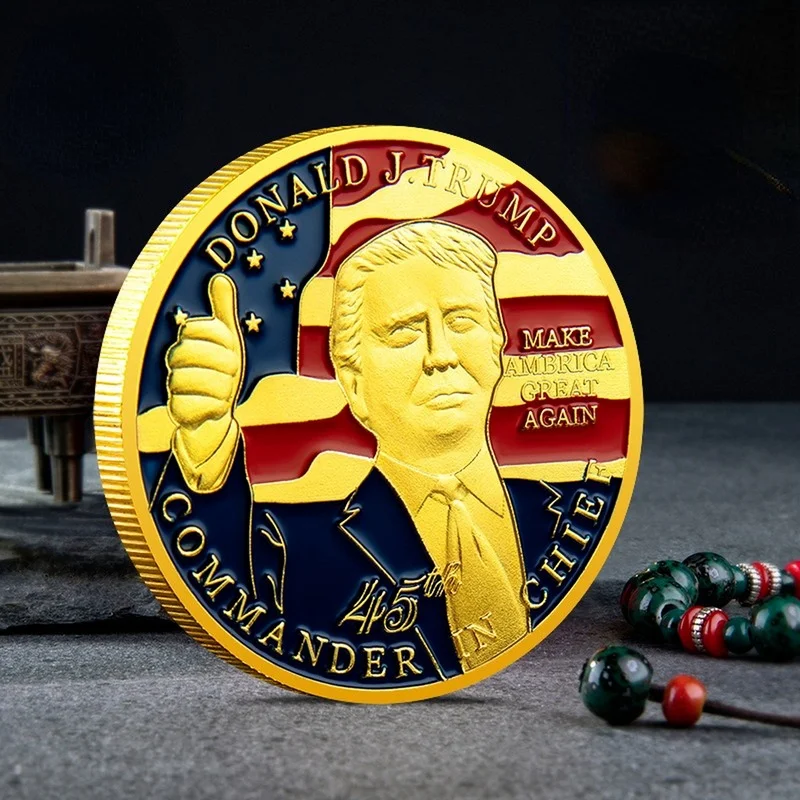 

2021 New Trump, The 45th President of The United States Crafts Collection Challenge Coin Gold Coin Trump Coin