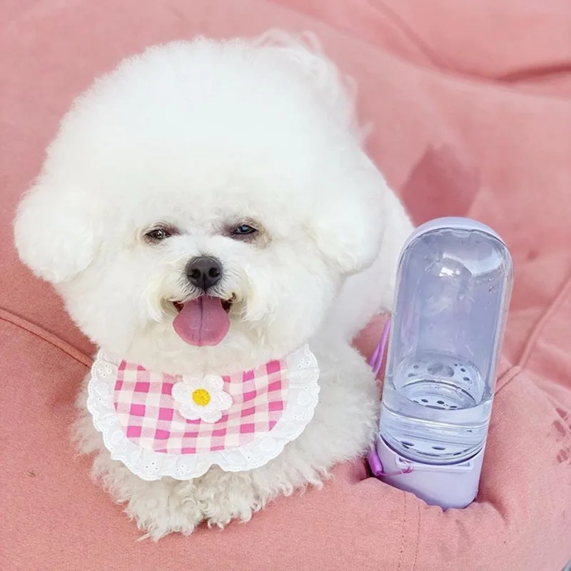 

Слюнявчик для щенков бандана для милой собаки вышитый цветок Классический Клетчатый шейный платок для домашних животных