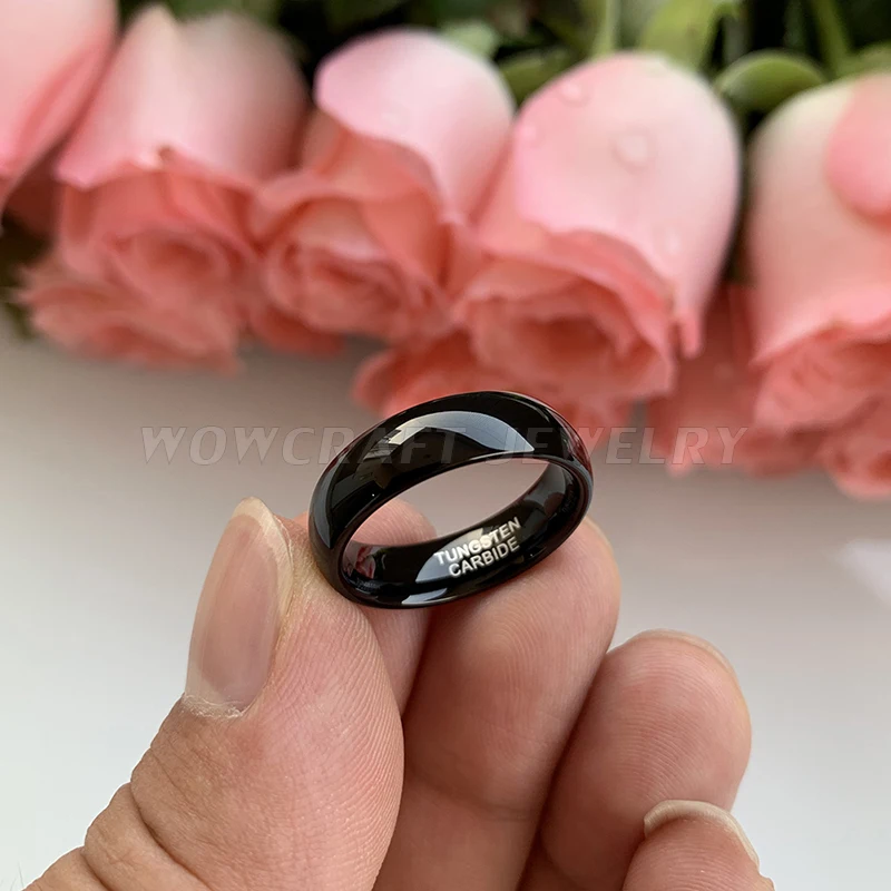 Кольца 6 мм из карбида вольфрама для мужчин и женщин обручальные кольца с
