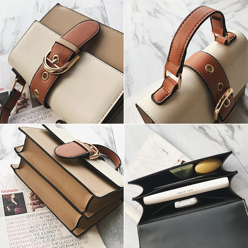 

YBYT new fashion crossbody bags for women high quality PU leather designer small handbag square lady flap shoulder messenger bag