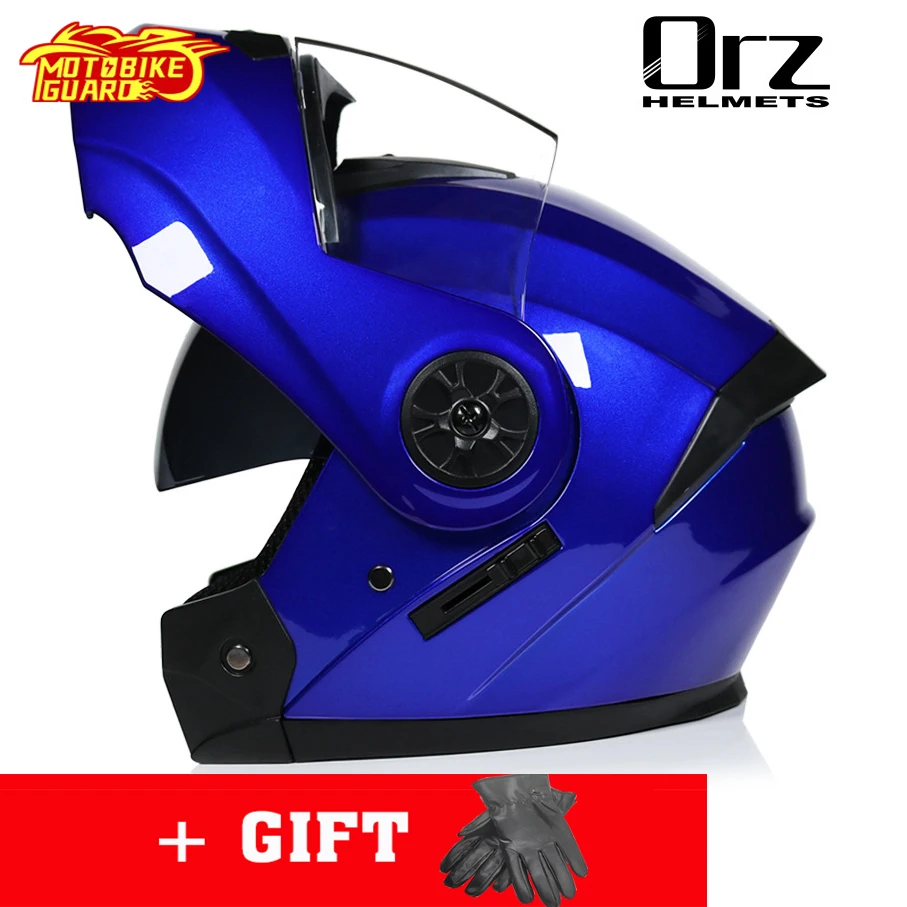 Для езды на мотоцикле двойной козырек Шлем Мотоцикл Скутер кожаный чехол из