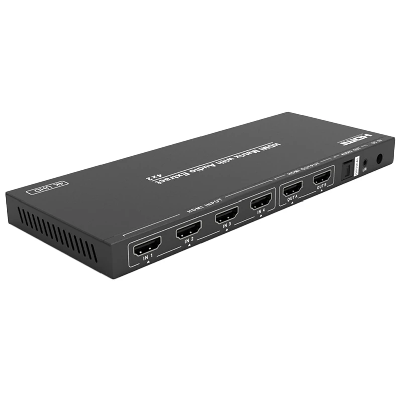 4X2 HDMI матричный распределитель HDCP 2 EDID 4K2K (4:2:0) конвертер UHD оптический L/R цифровой