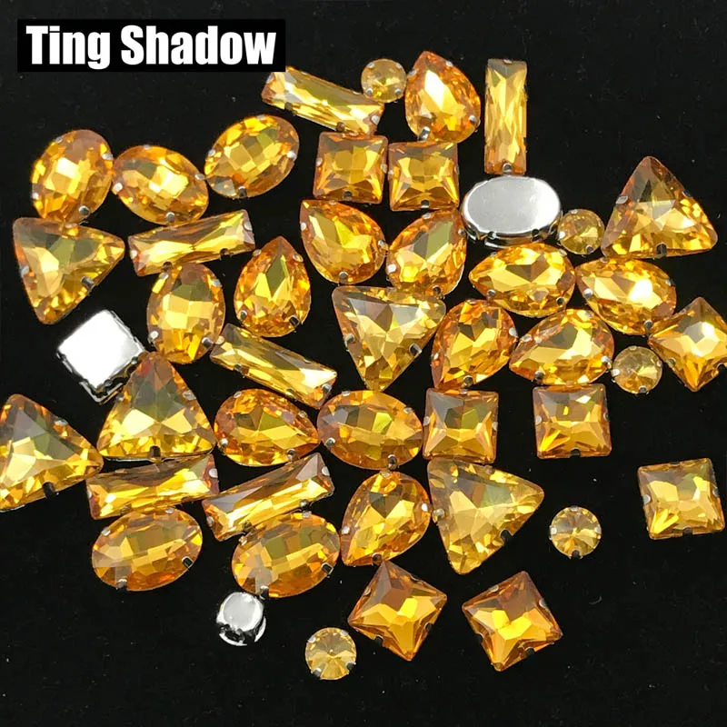 50 шт. розовые высококачественные разноцветные блестящие стразы с когтями для