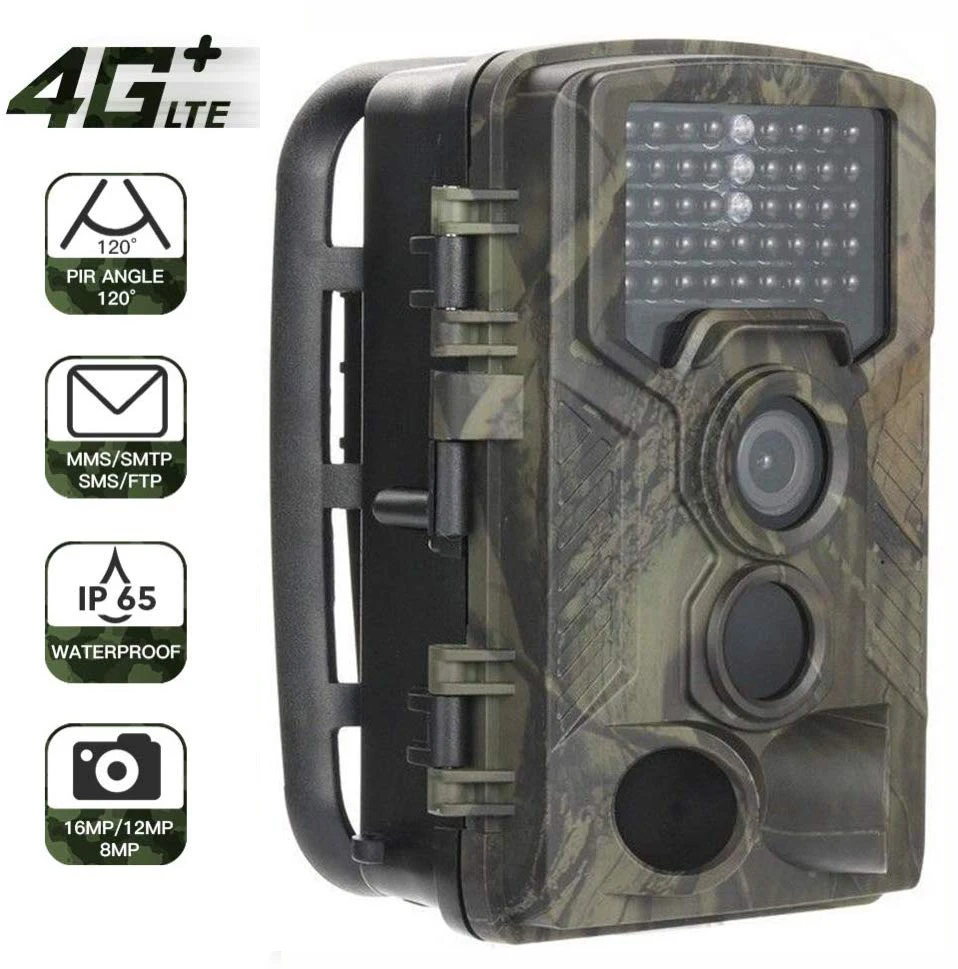 Фотоловушка HC 800LTE 4G 16MP 1080P HD фотоловушка MMS SMTP водонепроницаемая охотничья камера
