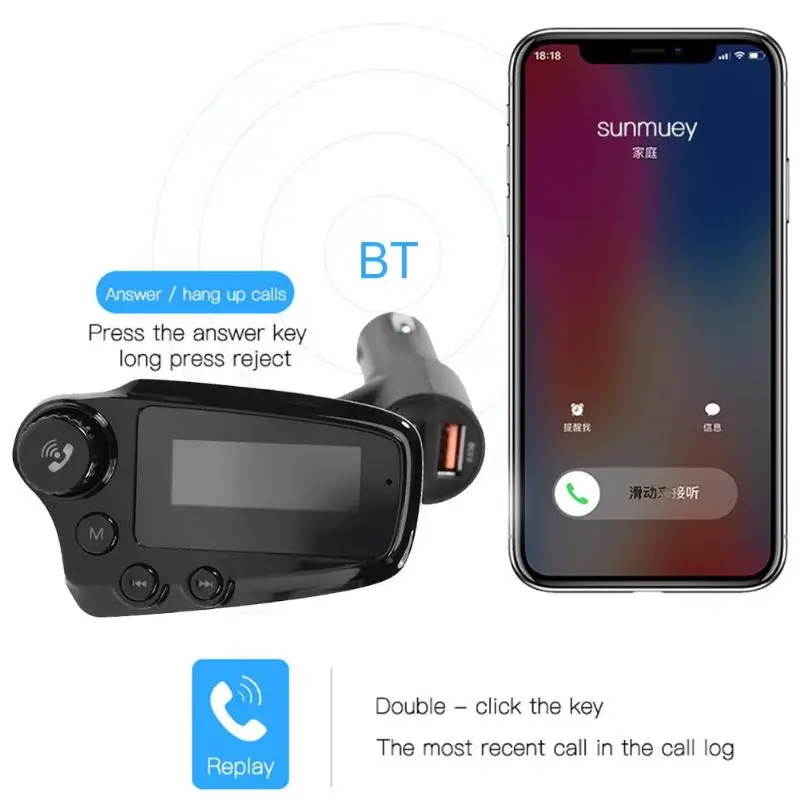 D19 Bluetooth fm-передатчик беспроводной громкой связи автомобильный комплект MP3-плеер