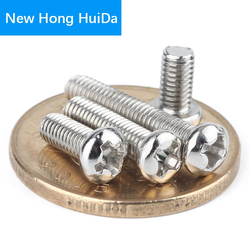 

M2 M2.5 M3 M4 Steel Nickel Plated Phillips Cross Recessed Pan Head Machine Screw Metric Thread Iron Round Head Bolt