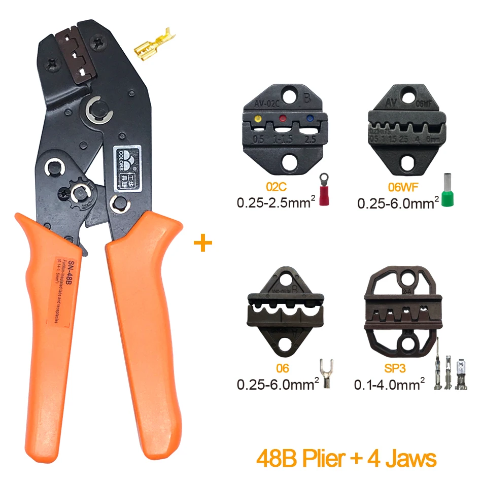 Плоскогубцы для обжима обжимные плоскогубцы 0 5 1 мм2 20 15AWG 2 8 4 6 3 VH2.54 96