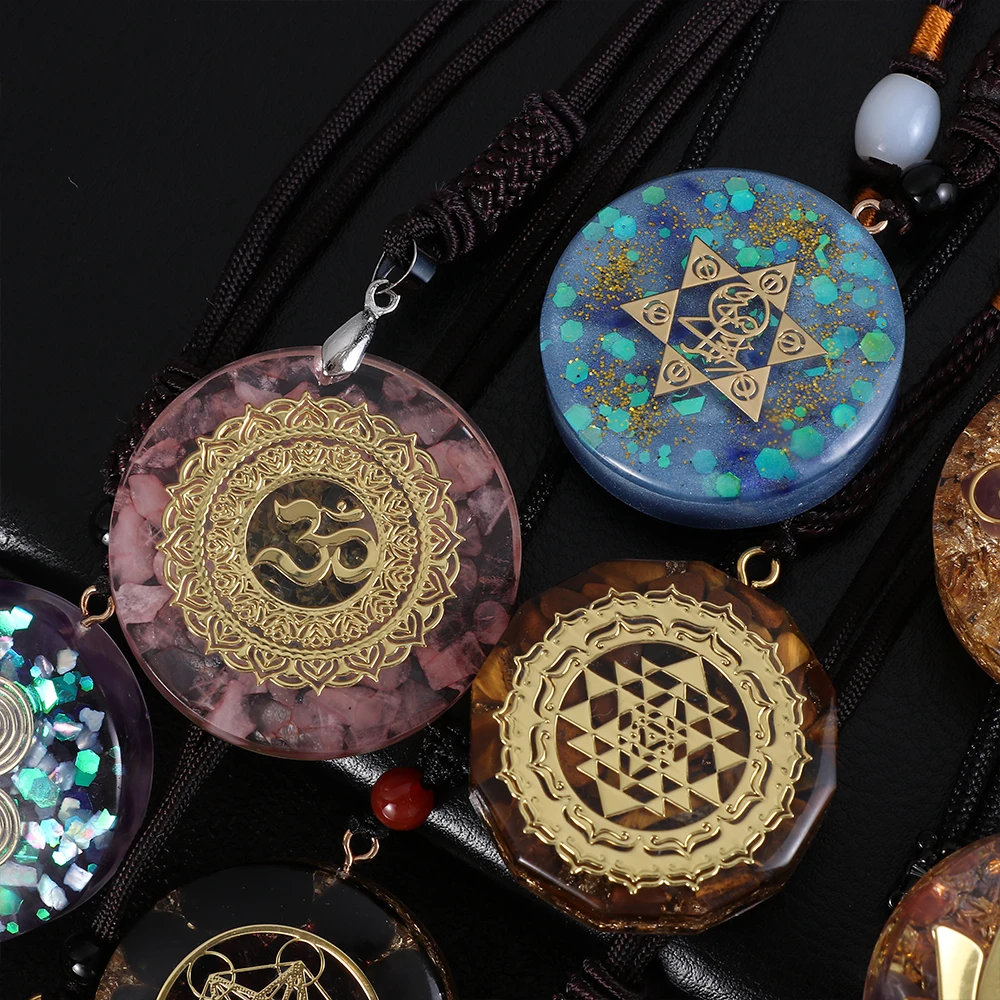 Ожерелье с подвеской из оргонита кулон натурального кристалла Квантовая