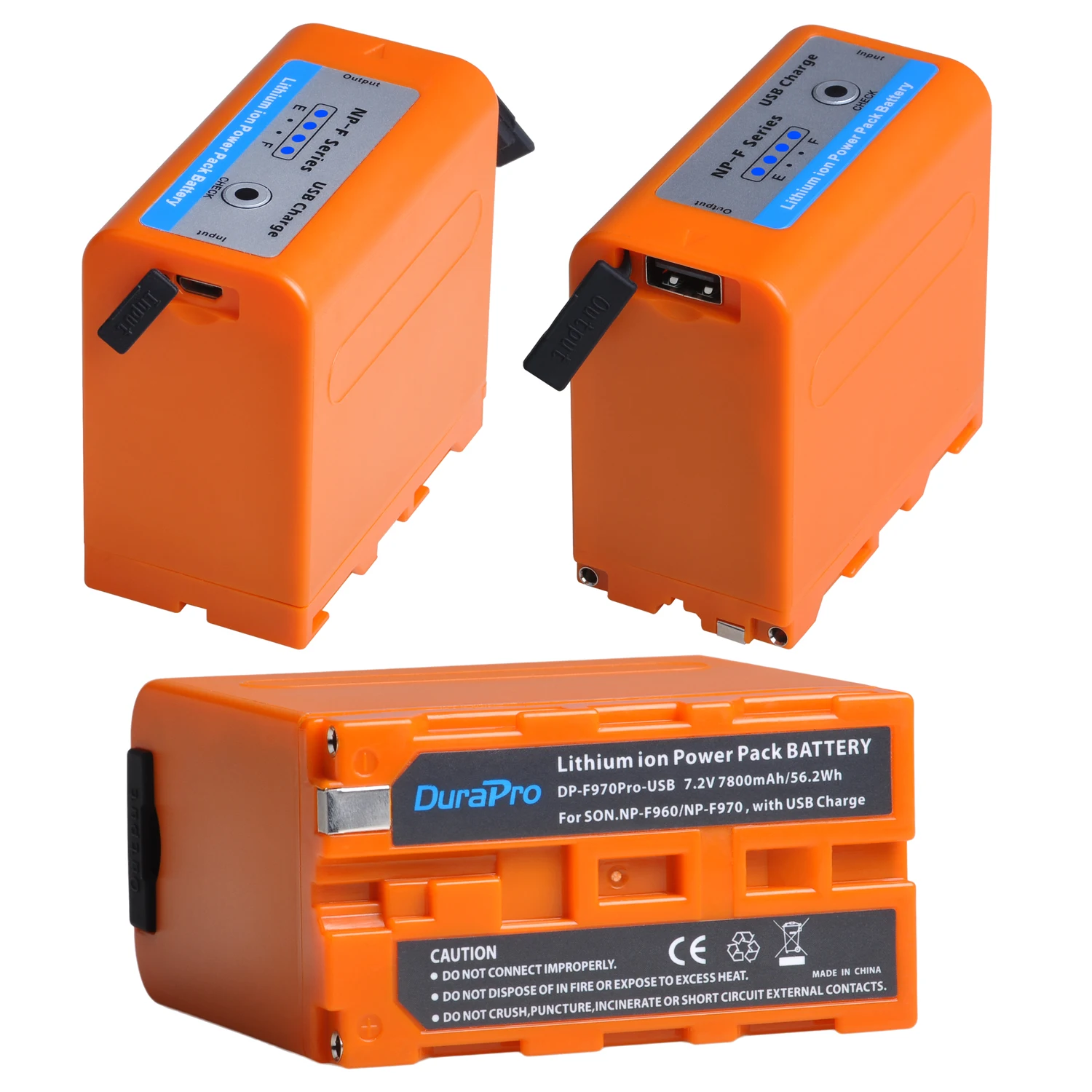 

7800mAh NP-F960 NP-F970 Battery with USB Charging Port with LED Power Indicators for SONY F960 F550 F570 F750 F770 MC1500C 190P